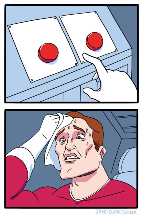 Two Buttons meme about City Bonfires