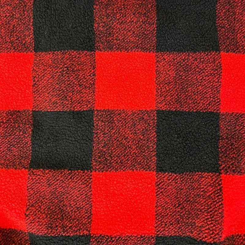 Red and black buffalo plaid fleece